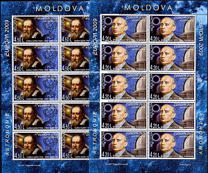 Молдова, 2009, Европа-2009, Космос, 2 листа Молдова, 2009, Европа-2009, Космос, 2 листа